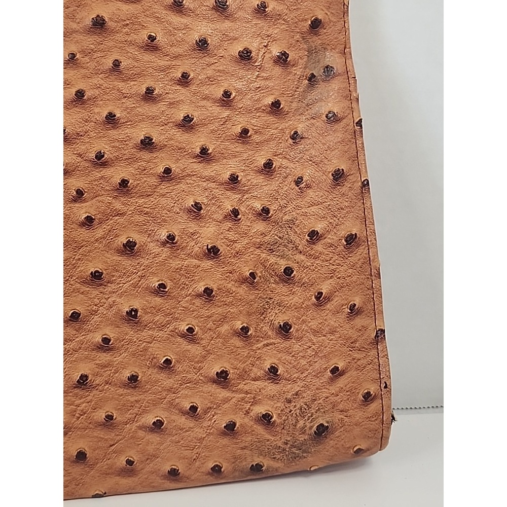 Oversized Faux Ostrich Skin Clutch Purse 9.25" X 14" - Picture 4 of 14